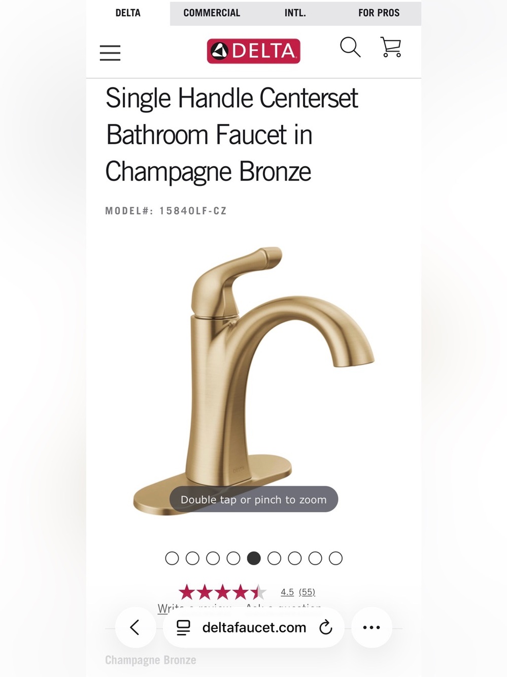 Delta Arvo Single-Handle Bathroom Faucet – Champagne Bronze ✨ MODEL 15840LF-CZ
